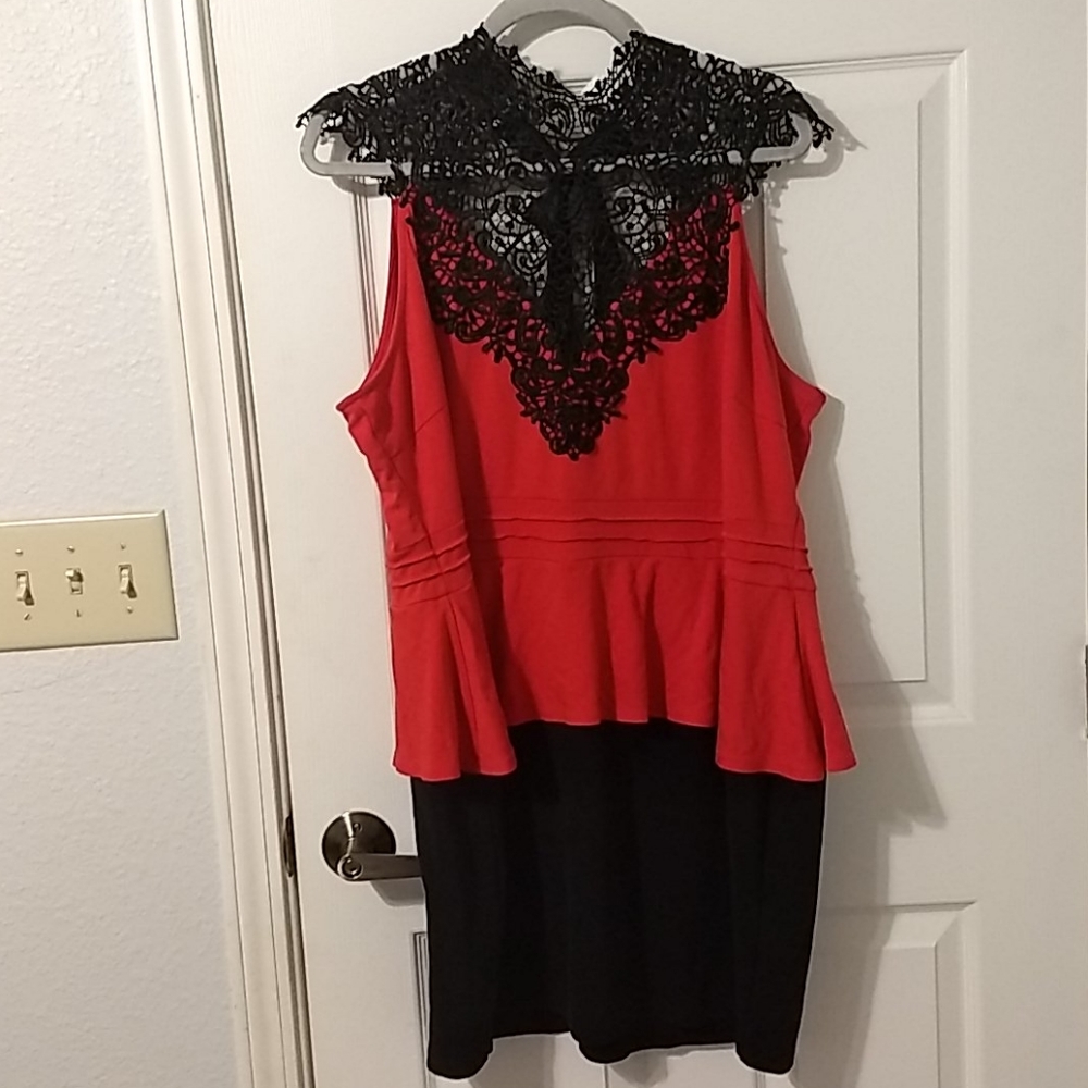 Plus size red bodycon dress